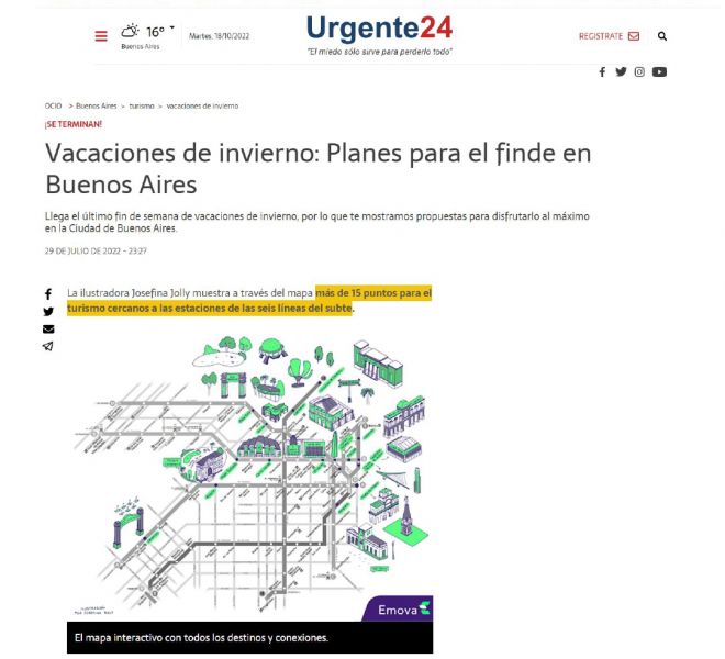 Nota de Urgente 24 sobre Vacaciones en Buenos Aires