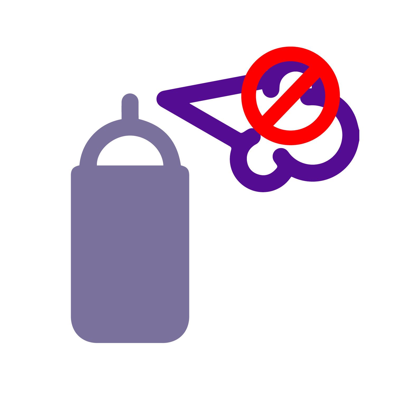 Ilustración no usar aerosoles