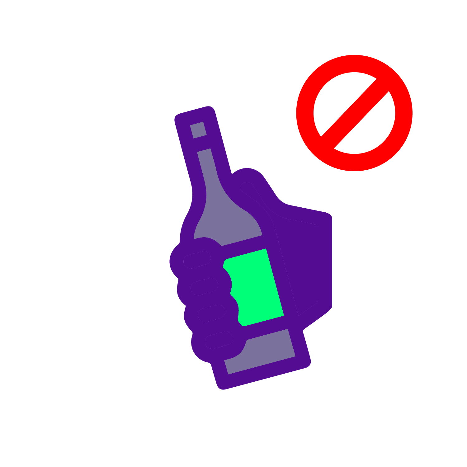 Ilustración prohibido consumir alcohol
