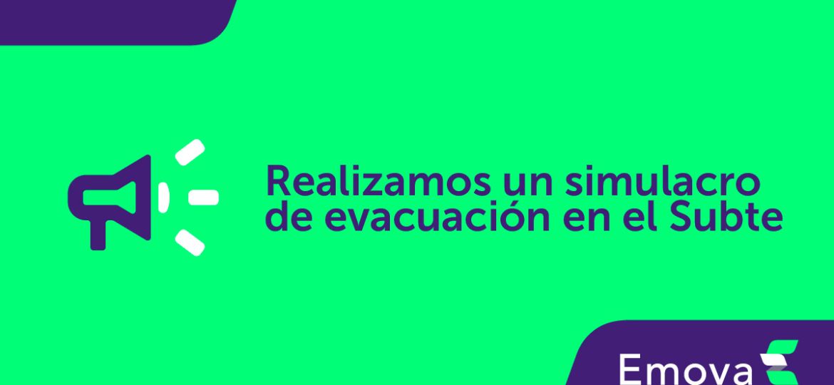 Anuncio de realización de simulacro de evacuación en el subte