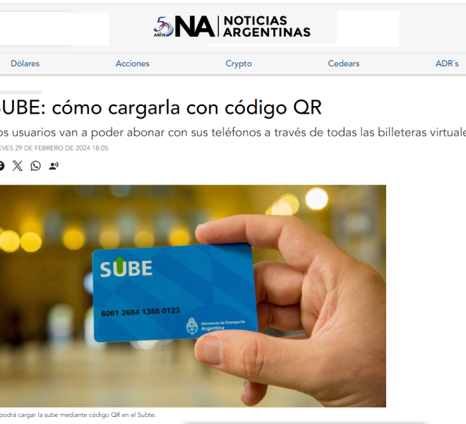 Nota de Noticias Argentinas obre carga con QR
