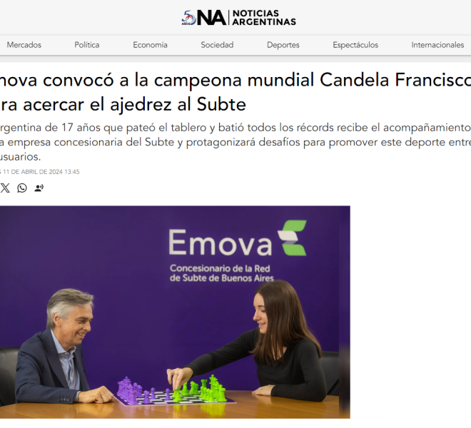 Nota de Noticias Argentinas sobre Candela Francisco y Emova