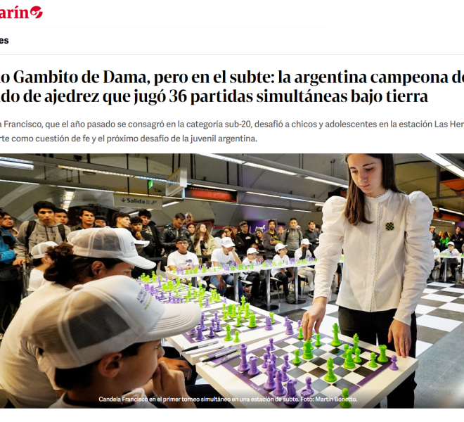 Nota de Clarín sobre el torneo de ajedrez en el Subte