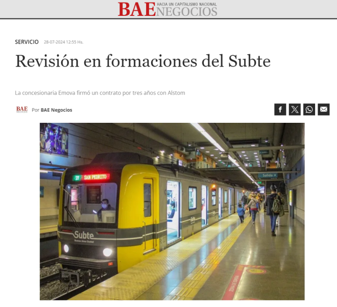 Nota de BAE sobre el mantenimiento preventivo en formaciones