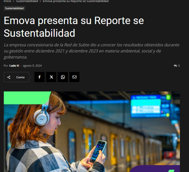 Nota de Lado H sobre el reporte de sustentabilidad