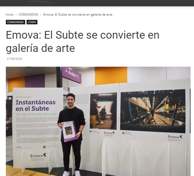 Nota de Visión Sustentable sobre la muestra fotográfica en el Subte