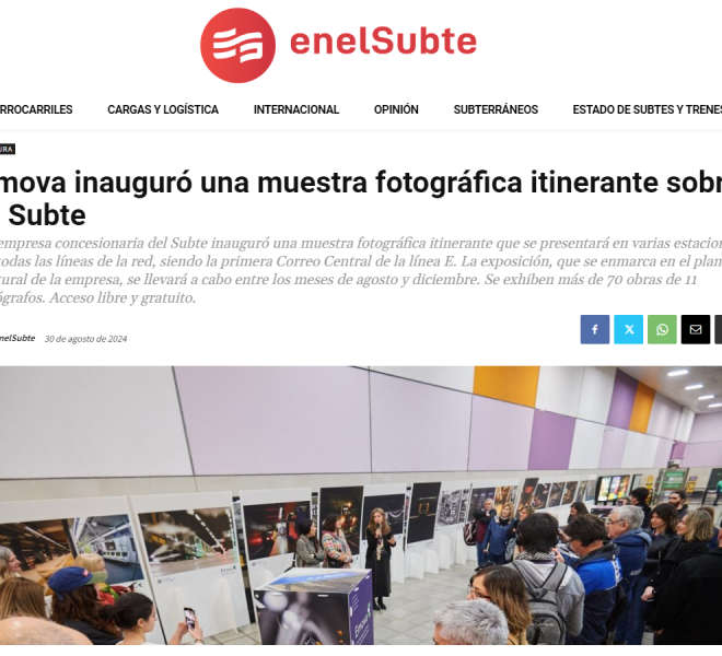 Nota de en el Subte sobre la muestra fotográfica en la Red