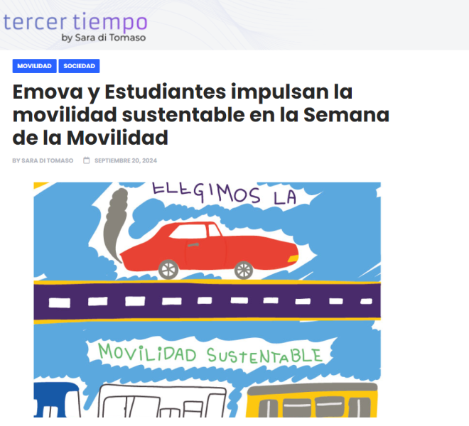 Nota de Tercer Tiempo sobre la muestra de Movilidad Sustentable