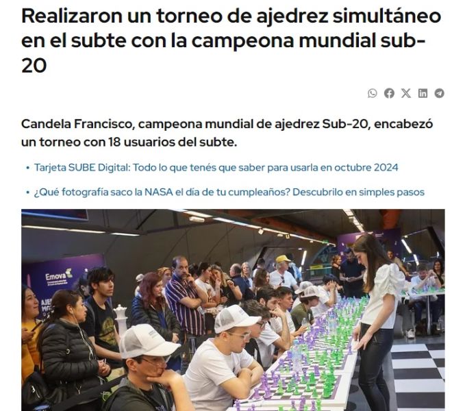 Nota de Ámbito sobre el torneo de ajedrez en estación Las Heras