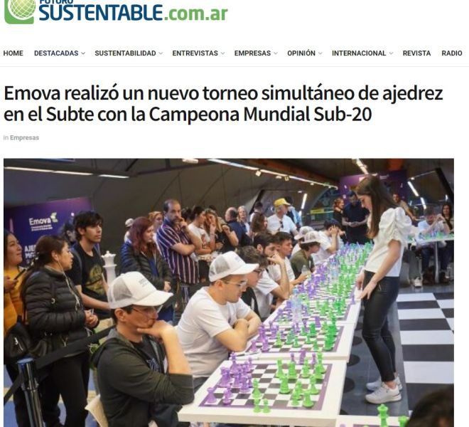 Nota de Futuro Sustentable sobre el torneo de ajedrez en estación Las Heras