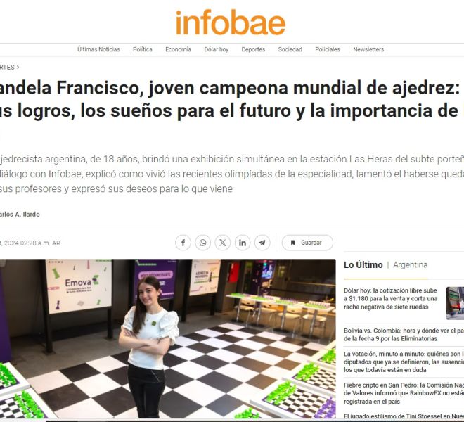 Nota de Infobae sobre el torneo de ajedrez en estación Las Heras