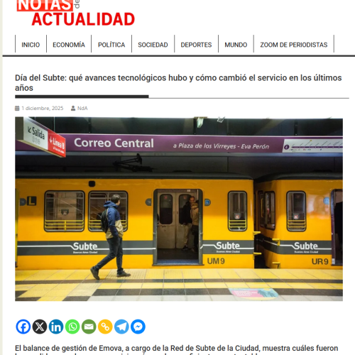 Nota de Notas de Actualidad sobre los 4 años de Emova