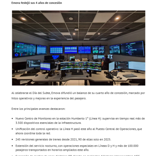 Nota de Notitrans sobre los 4 años de Emova