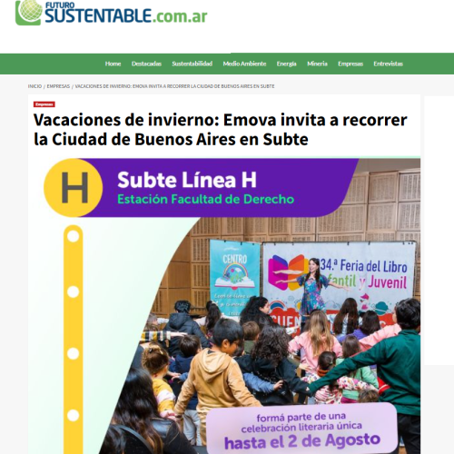 Nota de Futuro Sustentable sobre Vacaciones en el Subte