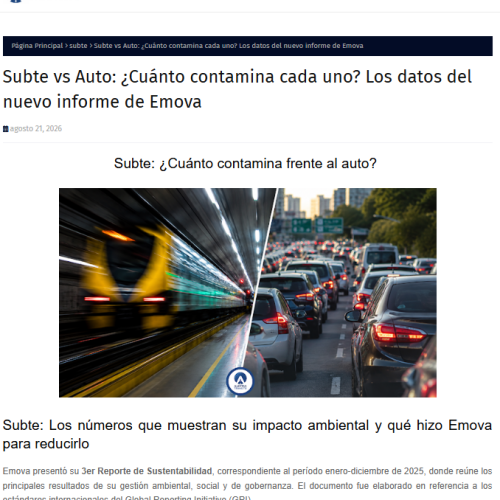 Nota de Alertas Tránsito sobre el Reporte de Sustentabilidad