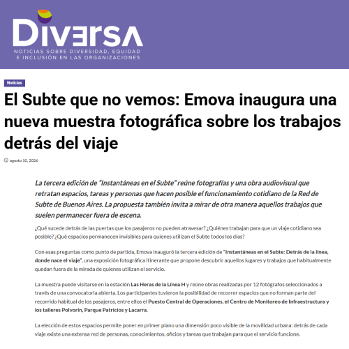 Nota de Diversa sobre la muestra fotográfica