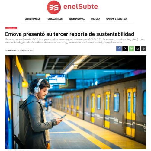 Nota de En el Subte sobre el Reporte de Sustentabilidad