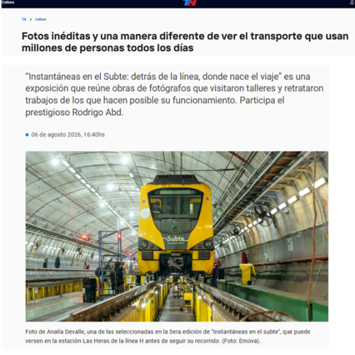 Nota de TN sobre la muestra fotográfica