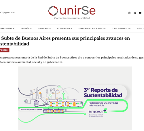 Nota de Unirse sobre el Reporte de Sustentabilidad