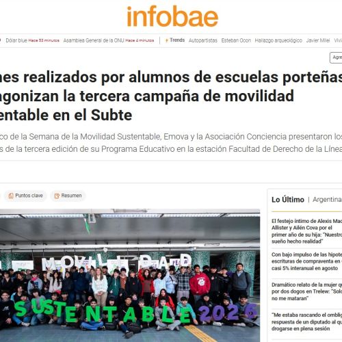 Nota de Infobae sobre la Muestra de Movilidad Sustentable